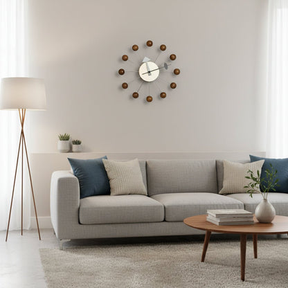 STARSHINE – Elegante Wanduhr aus Metall mit Sonnenmotiv, 32 cm, geräuschloses Quarzwerk für stilvolle Wohnaccessoires 1