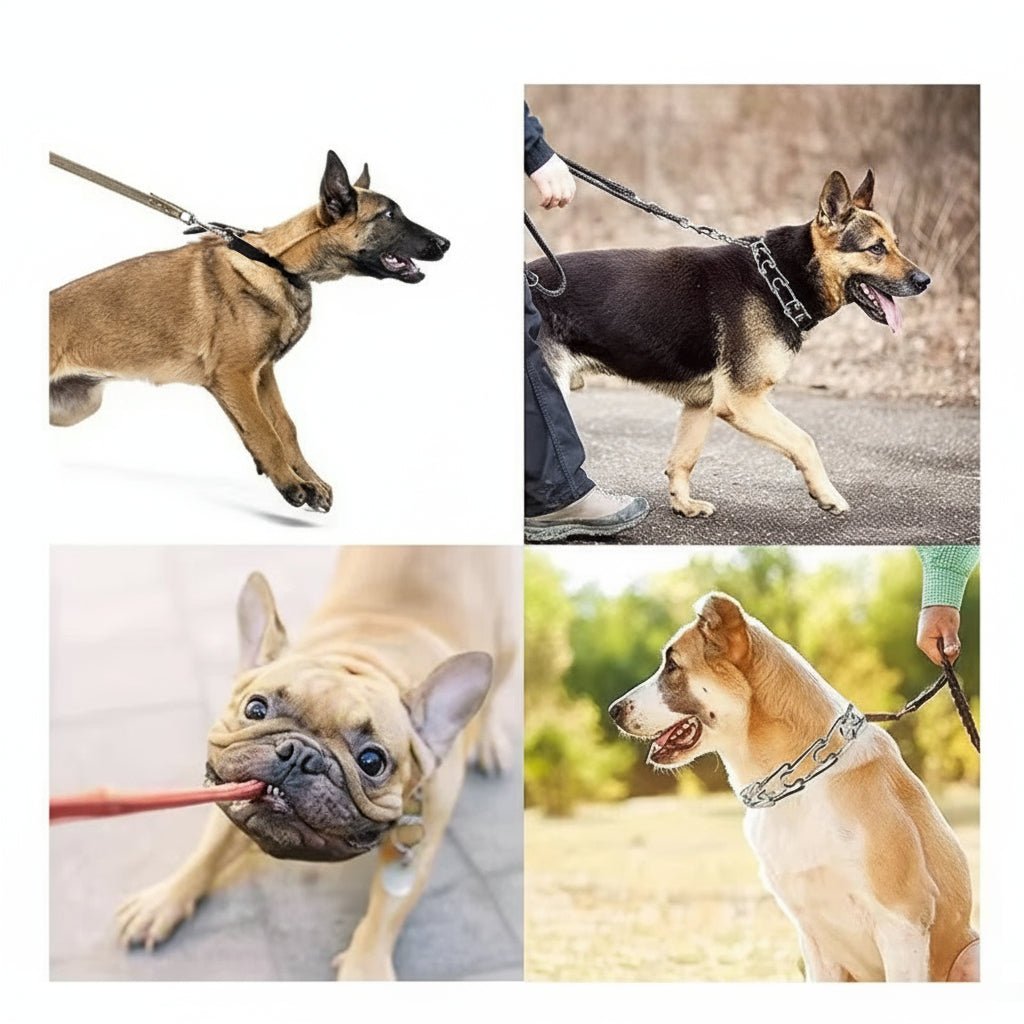 STRONGPRONG – Verstellbares Stachelhalsband mit Edelstahlgliedern und Nylonbezug 4