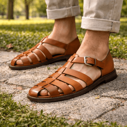 STRUKT – Verstellbare Herren-Sandalen mit Schnallen und strukturierter Sohle 0