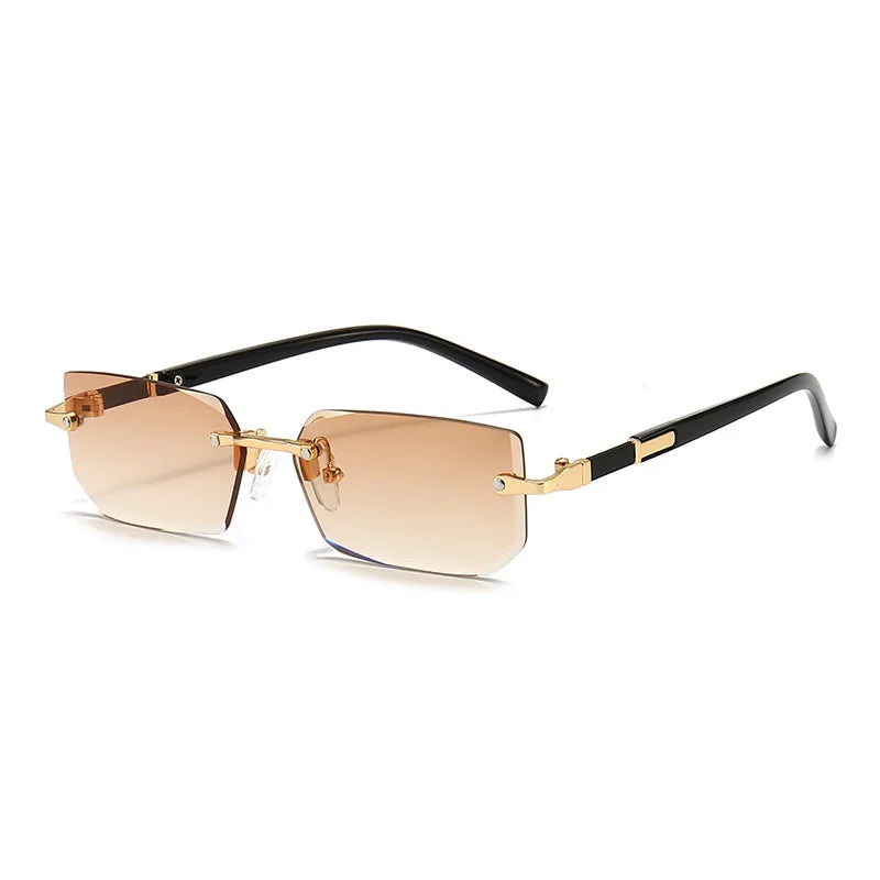 SUNEDGE – Rechteckige rahmenlose Sonnenbrille mit UV400-Schutz