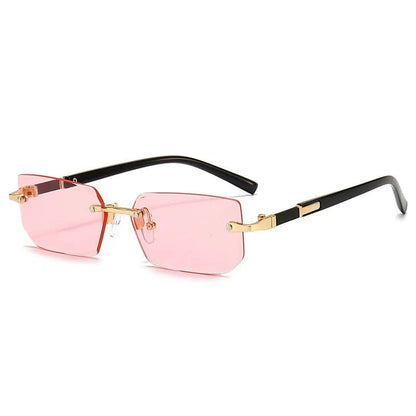 SUNEDGE - Rectangular frameless sunglasses with UV400 protection