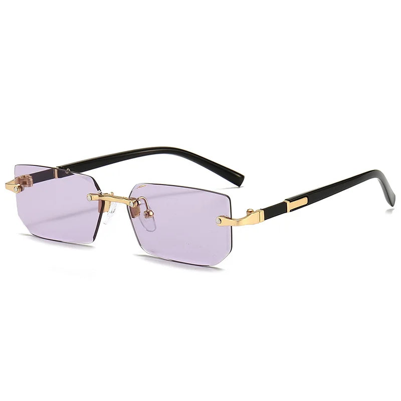 SUNEDGE – Rechteckige rahmenlose Sonnenbrille mit UV400-Schutz