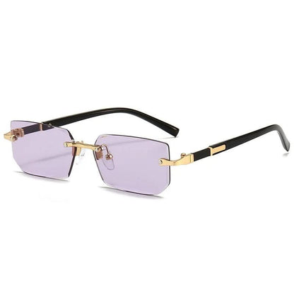 SUNEDGE - Rectangular frameless sunglasses with UV400 protection