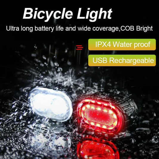CycleBeam Duo – Oplaadbare fietslampen voor dag en nacht met USB en IPX4 bescherming