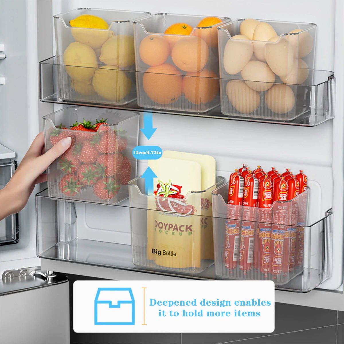 CLARIBOX – Transparent refrigerator boxes for tidy door and interior storage