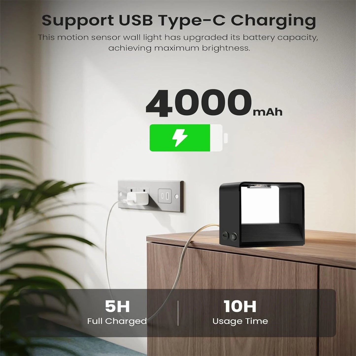 SENSEARC – Kabellose LED-Wandleuchte mit Bewegungssensor & 4000 mAh Akku