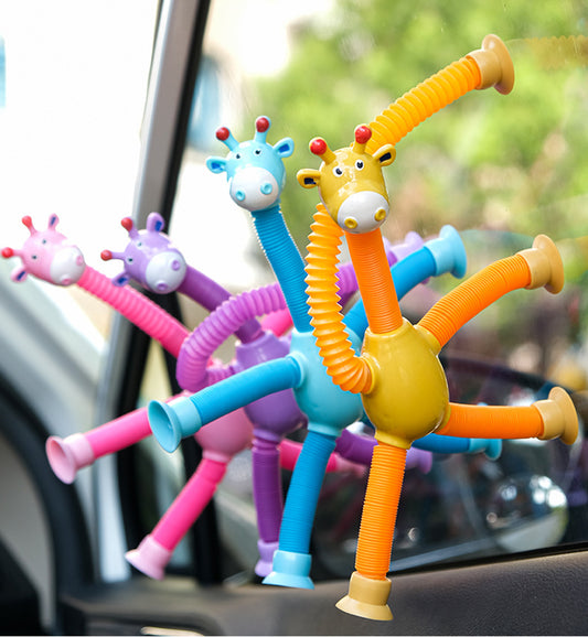 FlexiGiraffe – Juguete de taza de ventosa elástico para niños creativos