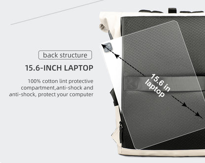 ROLLTRAIL - Expandable roll-top rucksack with laptop compartment & large volume