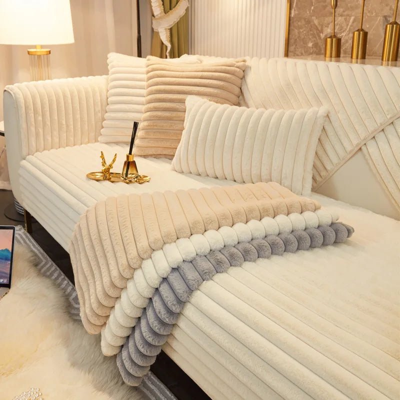 COZYPUFF – Luxuriöses Winter-Sofaauflage aus Kunstkaninchenfell