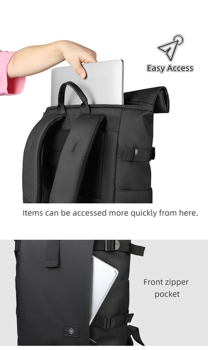 ROLLTRAIL Rugzak – Uitbreidbare outdoor rugzak met groot volume & laptopvak