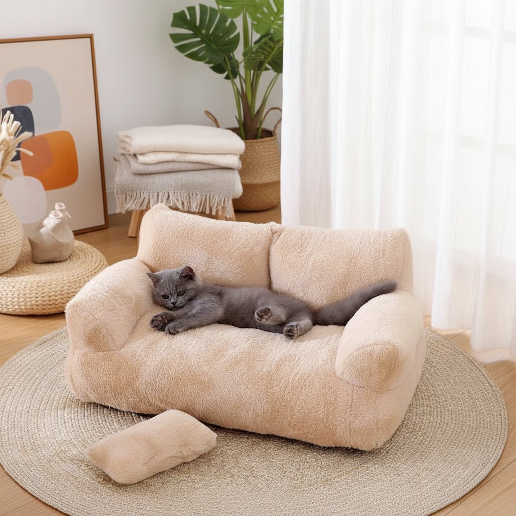 RELAXPAWS LOUNGER – Ergonomisches Haustiersofa mit erhöhtem Rand & waschbarem Bezug