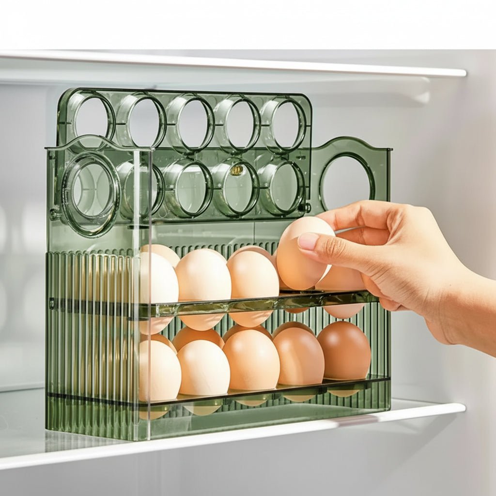 EGGFLOW – Organizzatore per uova con porta laterale per una conservazione ordinata in frigorifero