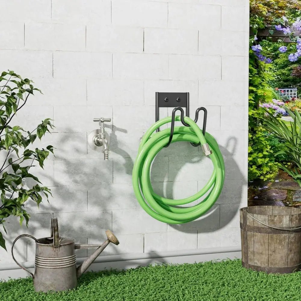 IRONFLOW – Supporto robusto per tubo da giardino in metallo per conservazione da esterno a parete