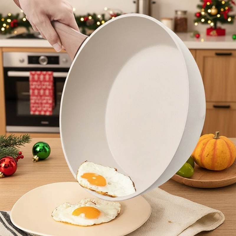 STONIQON – Tiefe Antihaftpfanne mit medizinischer Steinbeschichtung aus Edelstahl für Gas- und Induktionsherde