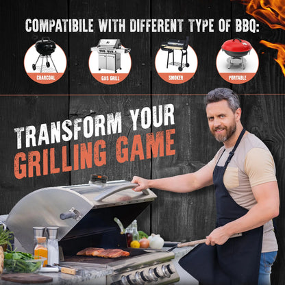 EcoTemp Pro - Termometro per carne senza fili per barbecue e grill