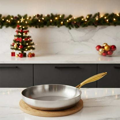 STEELTRIQ – Padella in acciaio inox 316 con design a 7 strati, spessore parete 2 mm e compatibilità con induzione