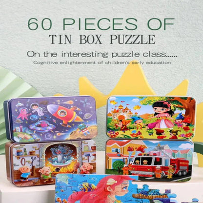 PUZZLIFY – Rompecabezas de madera colorido de 60 piezas para niños con motivos de animales y vehículos | Regalo de Navidad perfecto