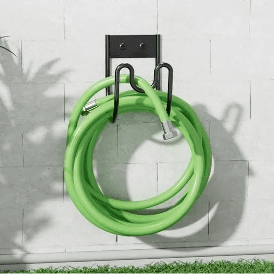 IRONFLOW – Supporto robusto per tubo da giardino in metallo per conservazione da esterno a parete