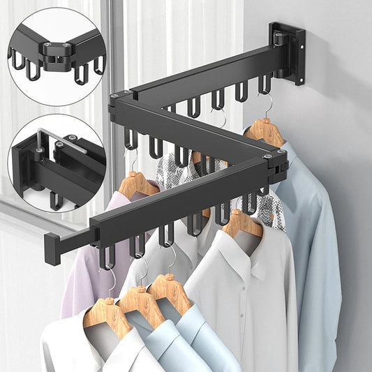SpaceMax Pull-out clothes horse - Wall-mounted aluminium clothes dryer