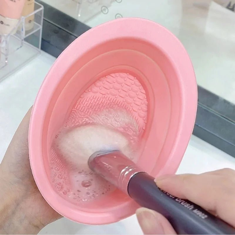 SILICLEAN – Nettoyant pliable pour pinceaux de maquillage en silicone avec bol de nettoyage