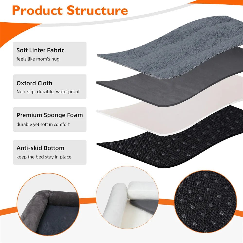 ZENHAVEN – Orthopädisches Hundebett aus Memoryschaum mit wasserfuttertem Bezug & Plüschkomfort