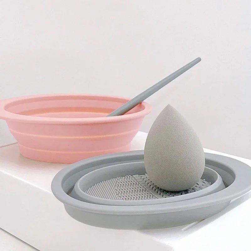 SILICLEAN – Nettoyant pliable pour pinceaux de maquillage en silicone avec bol de nettoyage