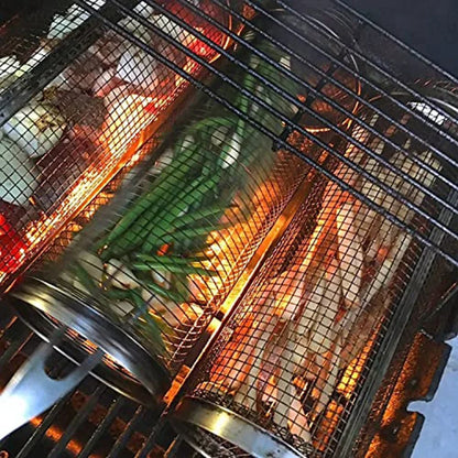 GrillCraft draaibare BBQ-mand – roestvrij staal voor gelijkmatige garing