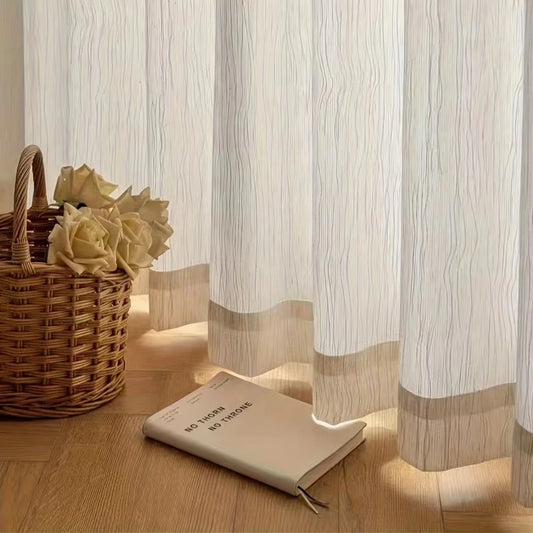 HAVENLUME - Cortinas transparentes arrugadas Wabi-Sabi con ojales, suavemente translúcidas y elegantes para salas de estar y dormitorios