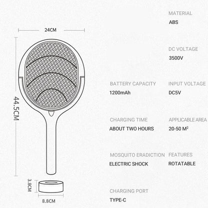 ZapGuard – Raqueta eléctrica para mosquitos 5 en 1 con luz LED