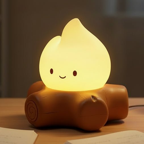 COZYCAMP – LED Tischlampe mit Lagerfeuer Design & Weißem Rauschen