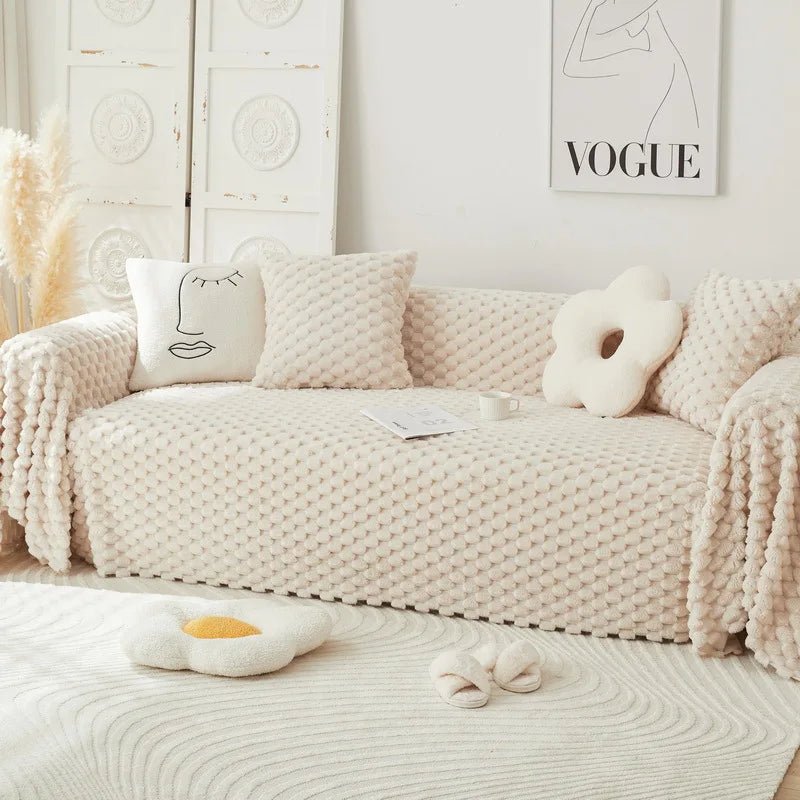 CHENILLO – Plüsch Chenille Sofaüberwurf mit Anti-Kratz Schutz