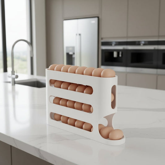 EGGSTAGE – 4-laags automatische eierdispenser voor koelkastorganisatie