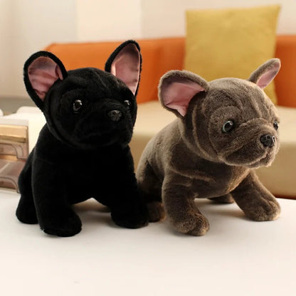 BULLDOFY – Realistisches Bulldog-Kuscheltier (28 cm) in Schwarz & Grau für Kinder und Tierliebhaber