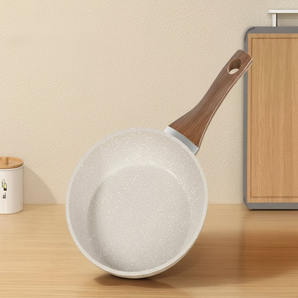 STONIQON – Tiefe Antihaftpfanne mit medizinischer Steinbeschichtung aus Edelstahl für Gas- und Induktionsherde