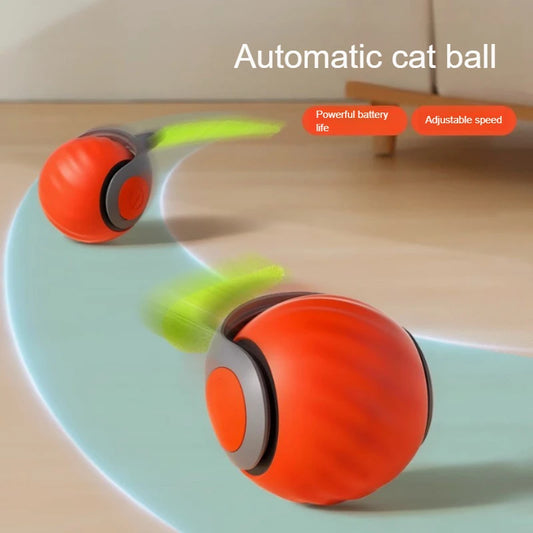 PlayPaws Interactive Rolling Toy - USB Rechargeable with Faux Tail for Pets