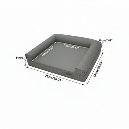 CALMDEN – Orthopädisches Hundesofa aus Mikrofaserleder mit wasserfestem Bolster-Design