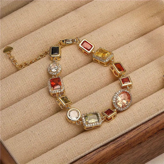 GEOMETRIC ZIRCON JEWELRY SET - Parure de bijoux modernes au design géométrique