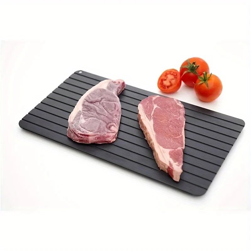 Schnelles Auftauen-Tablett für Gefrorenes Fleisch - Effiziente Rillendesign Auftauplatte aus Aluminium 2