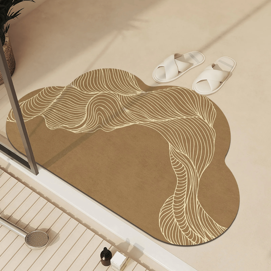 AquaLuxe Quick-Dry Absorbent Floor Mat | Elegant Non-Slip Bathroom and Kitchen Mat for Dry, Safe Floors