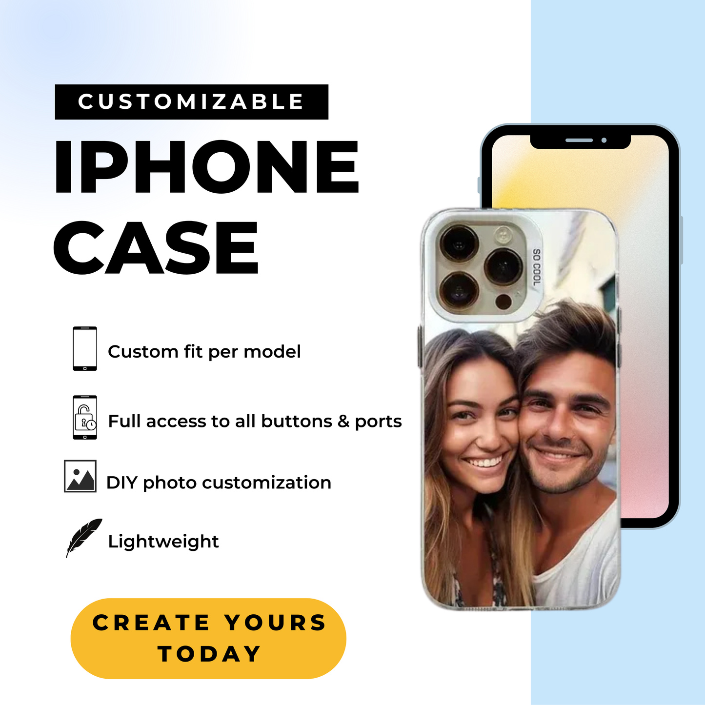 CUSTORIO – Shock-resistant iPhone case with photo customization