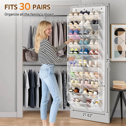 Schuhorganizer für 30 Paar Schuhe - Atmungsaktives Mesh, 10 Etagen, Einfach zu Installieren 1