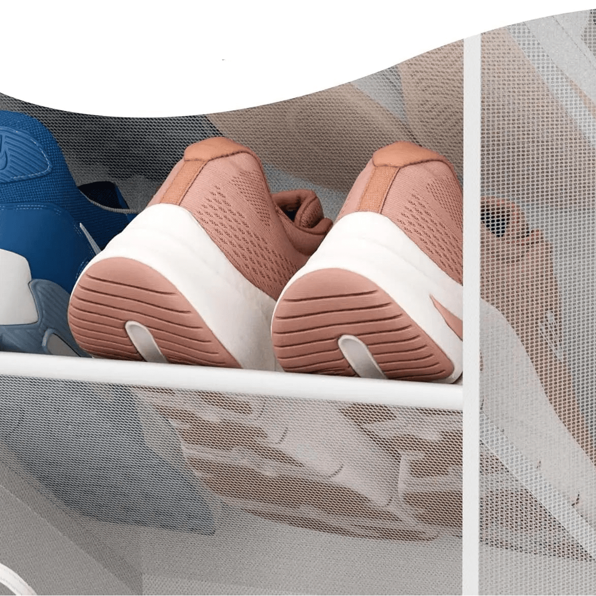 Schuhorganizer für 30 Paar Schuhe - Atmungsaktives Mesh, 10 Etagen, Einfach zu Installieren 3