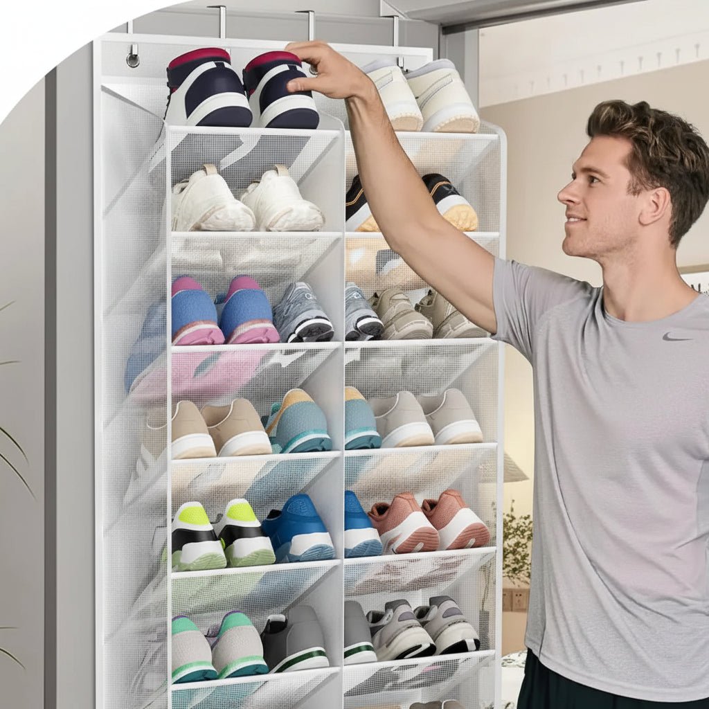 Schuhorganizer für 30 Paar Schuhe - Atmungsaktives Mesh, 10 Etagen, Einfach zu Installieren 4