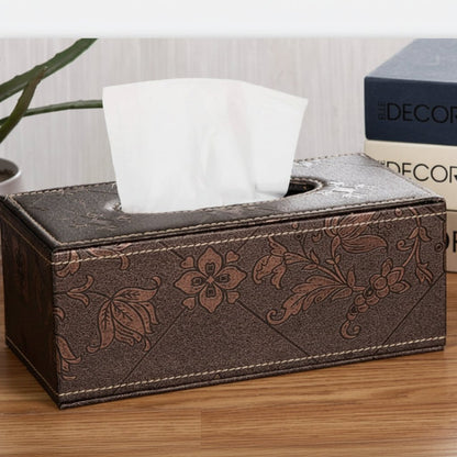 MAISON VEREL LEATHER BOX – Elegant faux leather tissue holder for stylish spaces