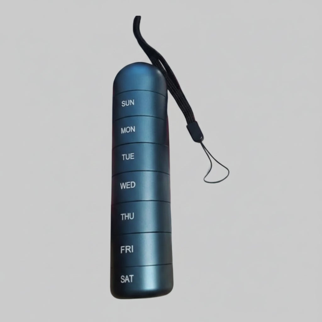 VITACASE – Waterproof 7-day aluminum medication organizer with large compartments