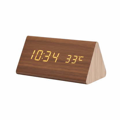 Orologio in legno WoodSense LED - Controllo vocale e stile per ogni stanza