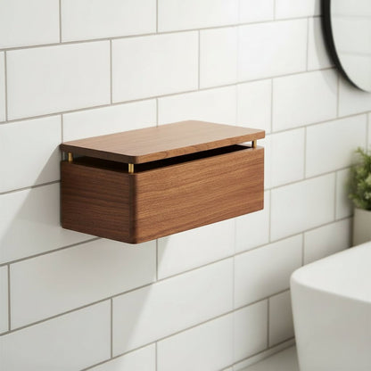 OAKESSENCE – Portarotolo per carta igienica minimalista in legno per bagni moderni