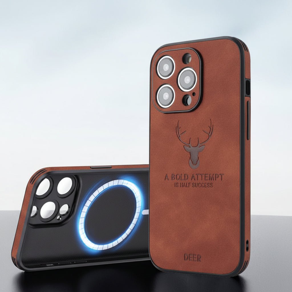 LuxeShield – Funda de cuero para iPhone con protección contra impactos y diseño elegante