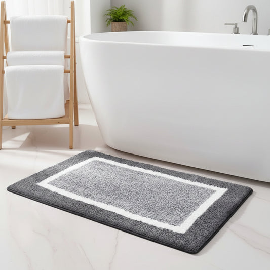 BATHBLISS – Alfombrilla de baño de microfibra suave antideslizante para baño y sala de estar