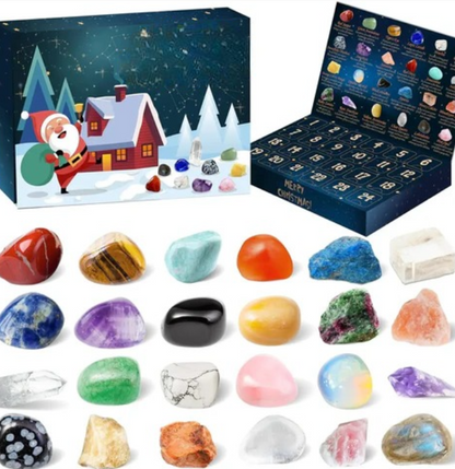 CrystalGems – Calendario de Adviento con 24 piedras preciosas reales para jóvenes exploradores